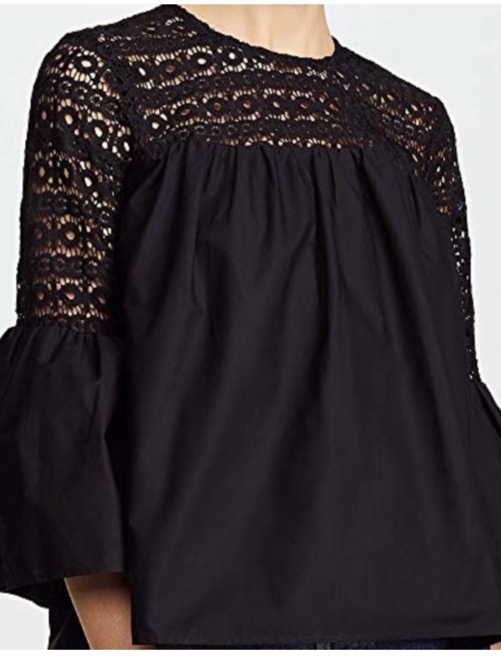Endless Rose Bell sleeve lace poplin blouse, size small